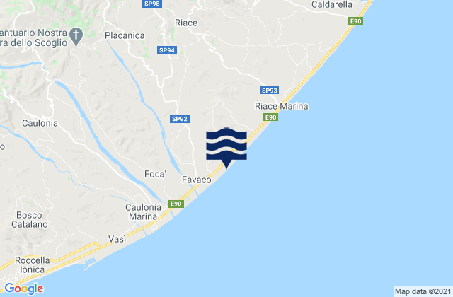 Placanica, Italyの潮見表地図