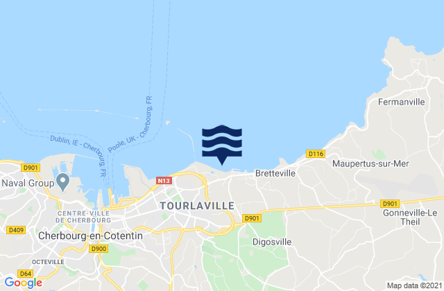 Plage de Collignon, Franceの潮見表地図