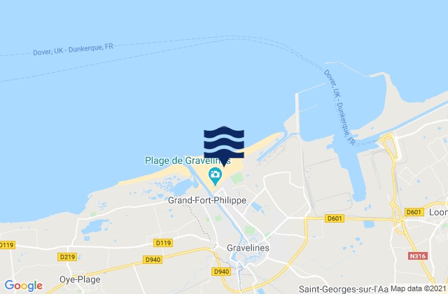 Plage de Petit-Fort-Philippe, Franceの潮見表地図