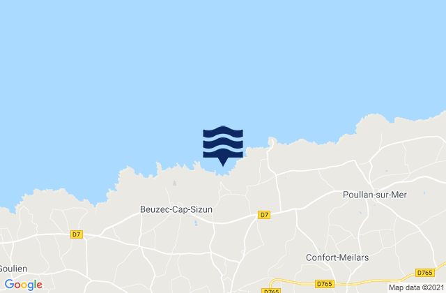 Plage de Pors Peron, Franceの潮見表地図