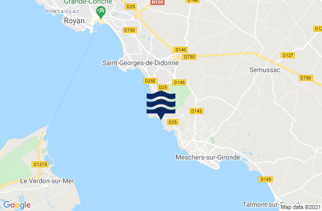 Plage de Suzac, Franceの潮見表地図
