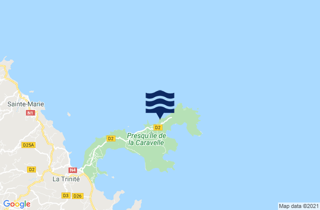Plage des Surfeurs, Martiniqueの潮見表地図