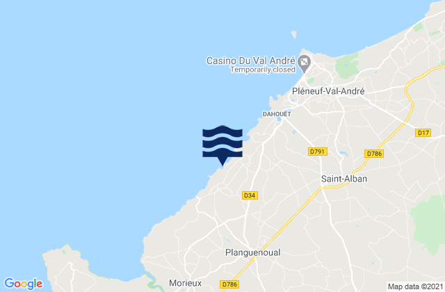 Planguenoual, Franceの潮見表地図