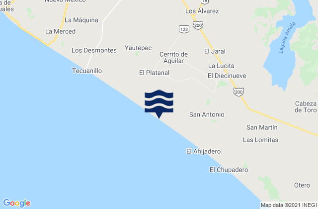 Platanitos, Mexicoの潮見表地図