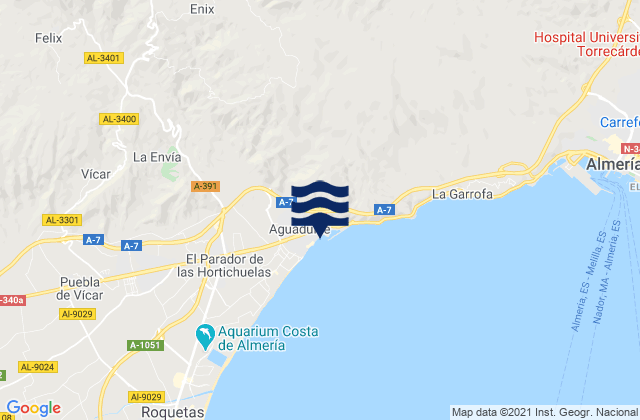 Playa Aguadulce, Spainの潮見表地図