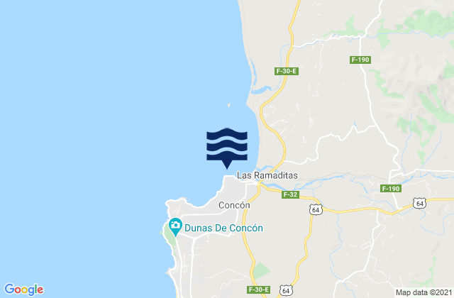 Playa Amarilla, Chileの潮見表地図