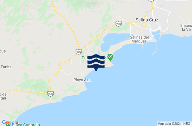 Playa Azul, Mexicoの潮見表地図