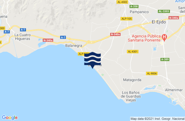 Playa Balerma, Spainの潮見表地図