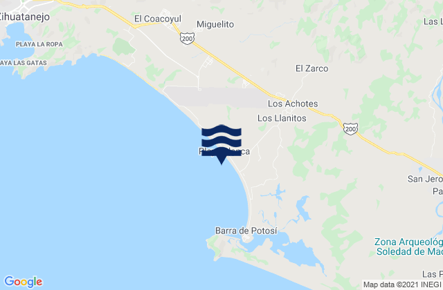 Playa Blanca, Mexicoの潮見表地図