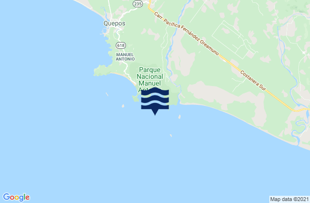 Playa Blanca, Costa Ricaの潮見表地図