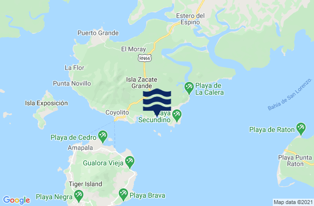 Playa Blanca, Hondurasの潮見表地図