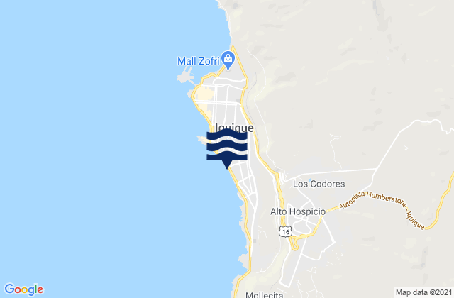 Playa Brava, Chileの潮見表地図