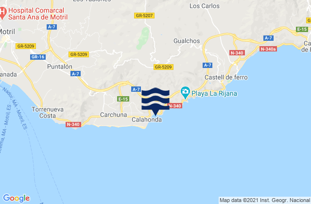 Playa Calahonda, Spainの潮見表地図