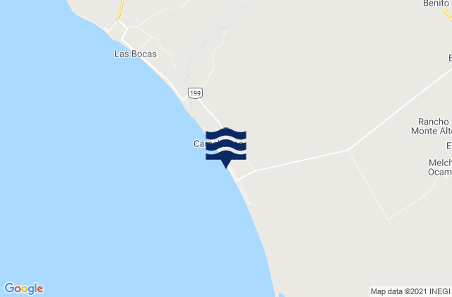 Playa Camahuiroa, Mexicoの潮見表地図