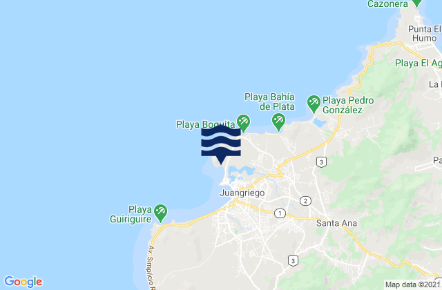Playa Caribe, Venezuelaの潮見表地図