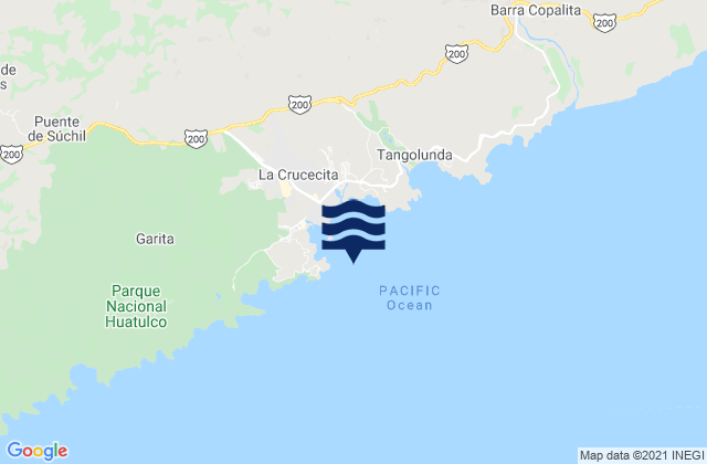 Playa Chahué, Mexicoの潮見表地図