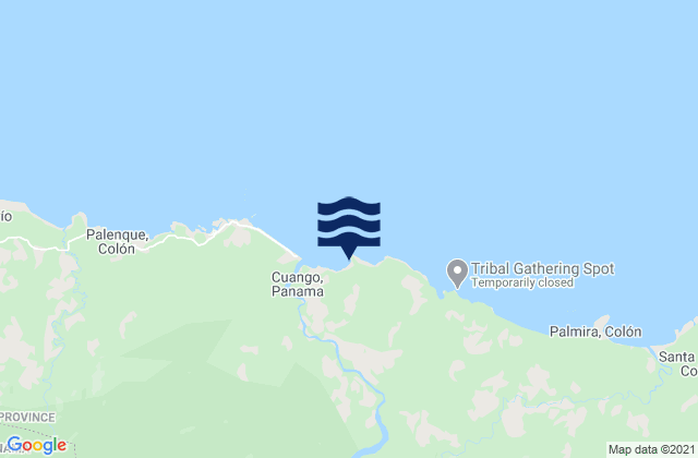 Playa Chiquita, Panamaの潮見表地図