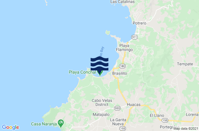 Playa Conchal, Costa Ricaの潮見表地図