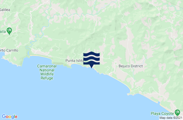 Playa Corozalito, Costa Ricaの潮見表地図