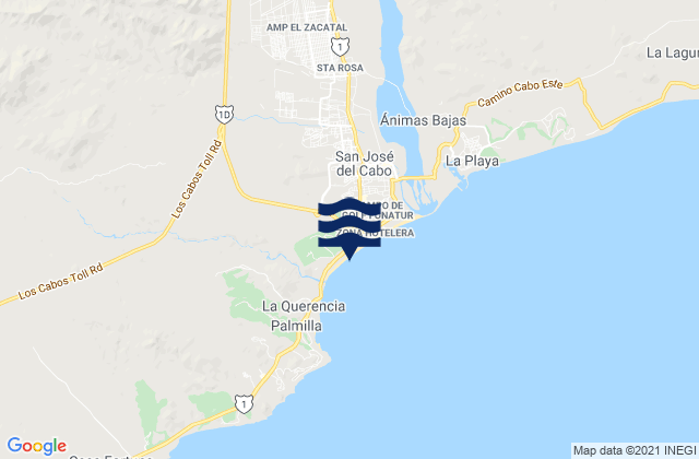 Playa Costa Azul, Mexicoの潮見表地図
