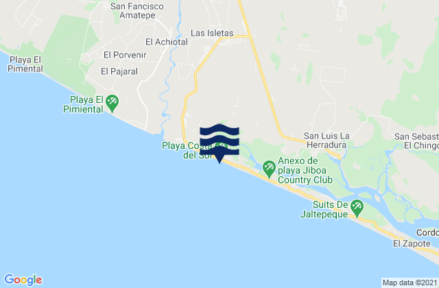 Playa Costa del Sol, El Salvadorの潮見表地図