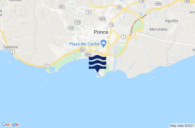 Playa De Ponce, Puerto Ricoの潮見表地図