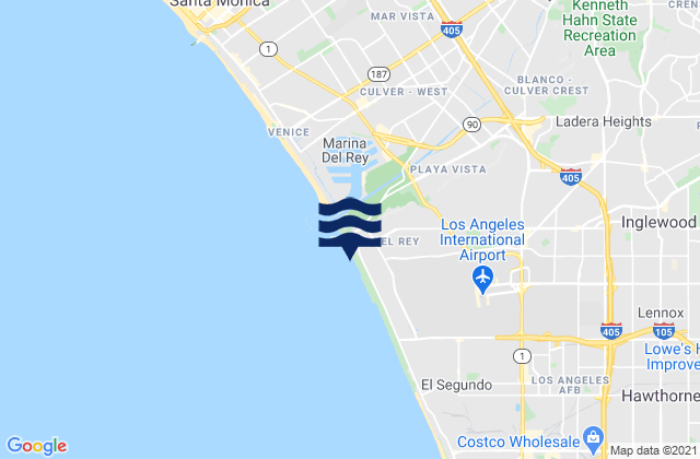 Playa Del Rey, United Statesの潮見表地図