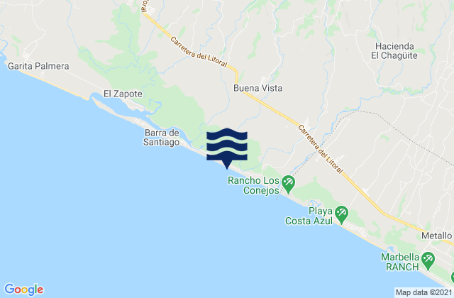 Playa Dorada, El Salvadorの潮見表地図