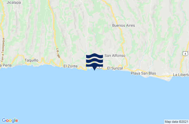 Playa El Palmarcito, El Salvadorの潮見表地図