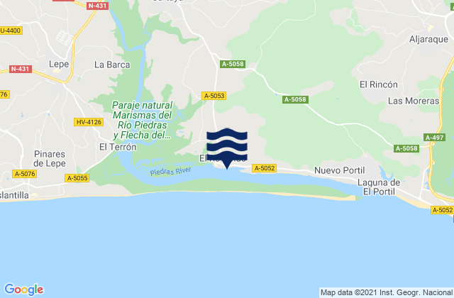 Playa El Rompido, Spainの潮見表地図