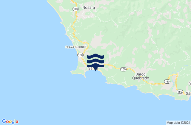 Playa Garza, Costa Ricaの潮見表地図