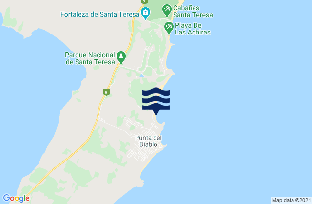 Playa Grande, Uruguayの潮見表地図