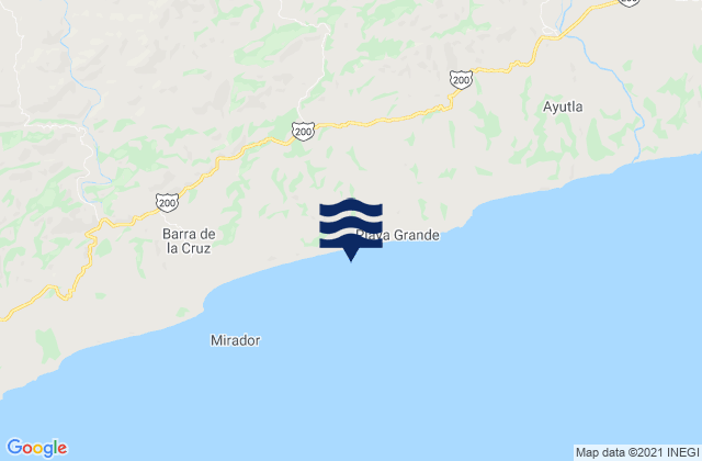 Playa Grande, Mexicoの潮見表地図