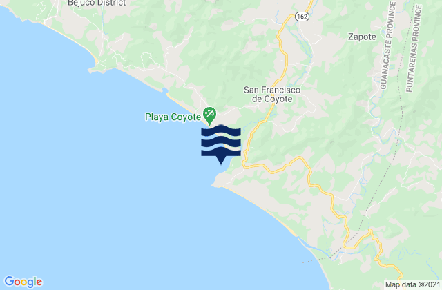 Playa Hermosa, Costa Ricaの潮見表地図