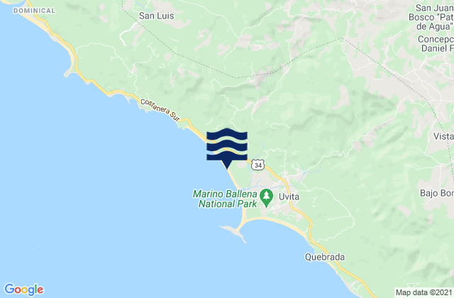 Playa Hermosa, Costa Ricaの潮見表地図