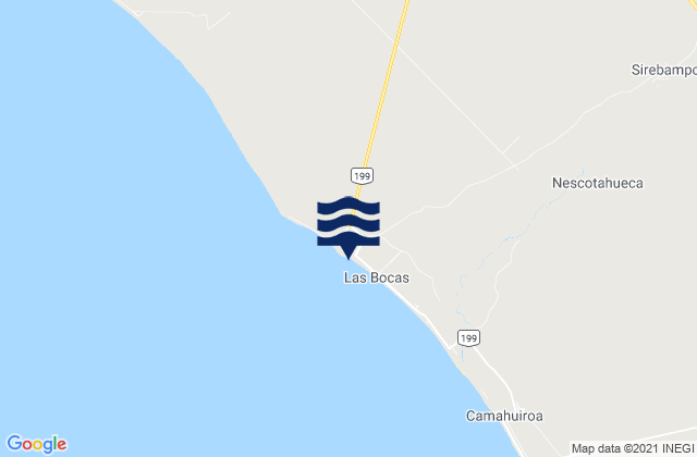 Playa Las Bocas, Mexicoの潮見表地図