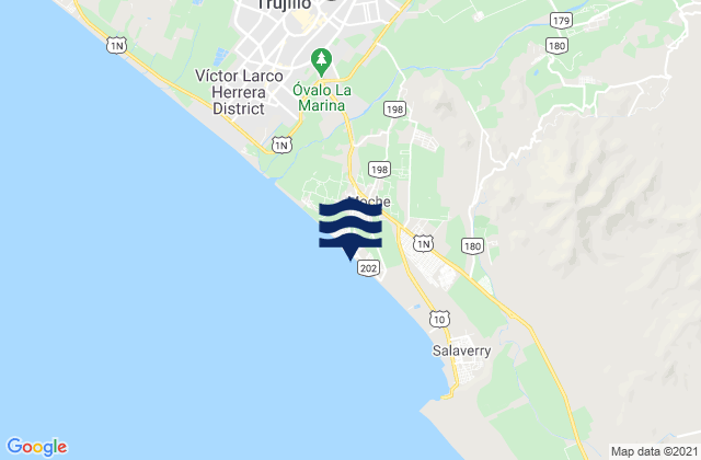 Playa Las Delicias, Peruの潮見表地図