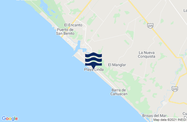 Playa Linda, Mexicoの潮見表地図