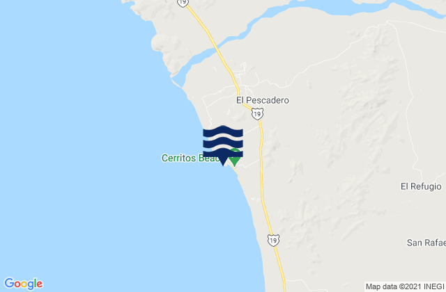 Playa Los Cerritos, Mexicoの潮見表地図