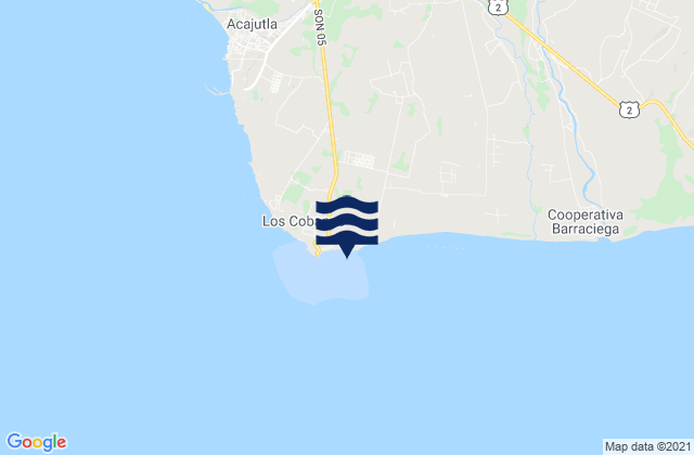 Playa Los Cóbanos, El Salvadorの潮見表地図