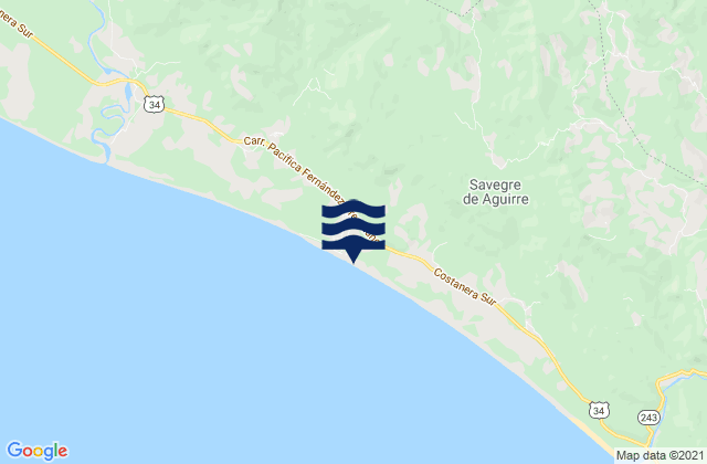 Playa Matapalo, Costa Ricaの潮見表地図