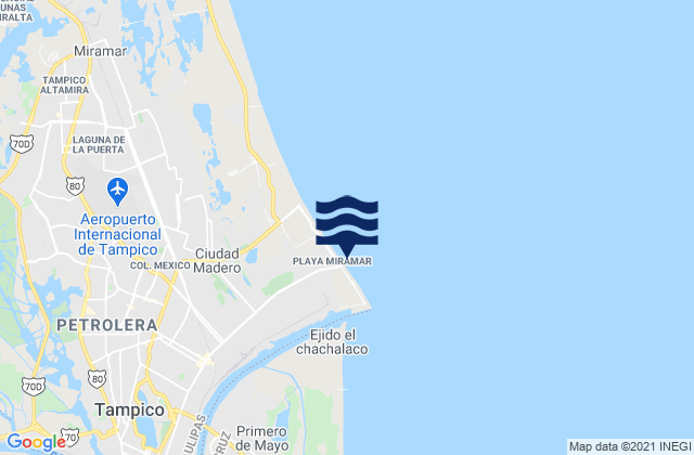 Playa Miramar, Mexicoの潮見表地図