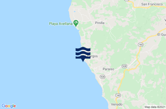 Playa Negra - Guanacaste, Costa Ricaの潮見表地図