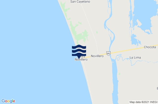 Playa Novillero, Mexicoの潮見表地図