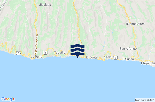 Playa Río Mar, El Salvadorの潮見表地図