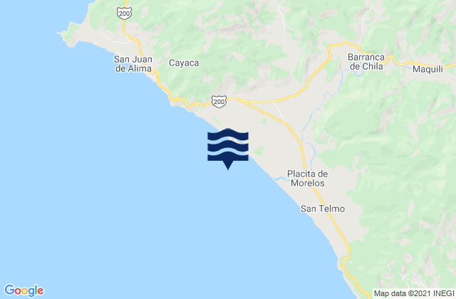Playa Salinas del Padre, Mexicoの潮見表地図