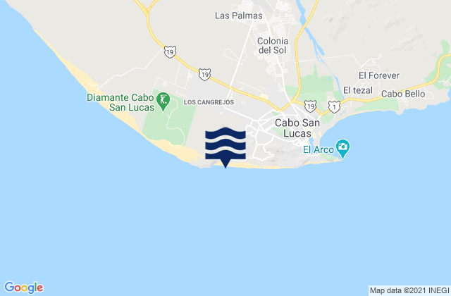 Playa Santa Maria, Mexicoの潮見表地図