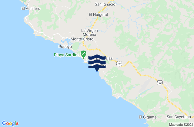 Playa Santana (Playa Jiquelite), Nicaraguaの潮見表地図