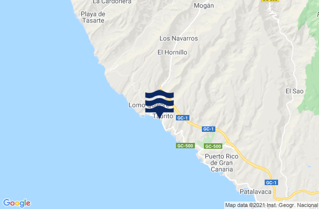 Playa Taurito, Spainの潮見表地図