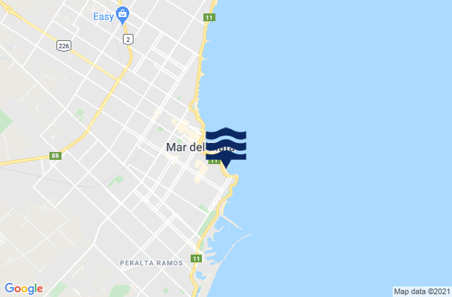 Playa Varesse, Argentinaの潮見表地図